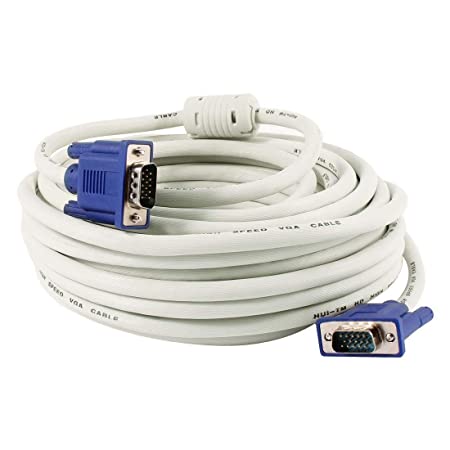 VGA Male to Male ,15-Pin Cable/Adapter for PC, Monitor, Projector, Laptop, TV, LCD/LED- 25Mtr (White)