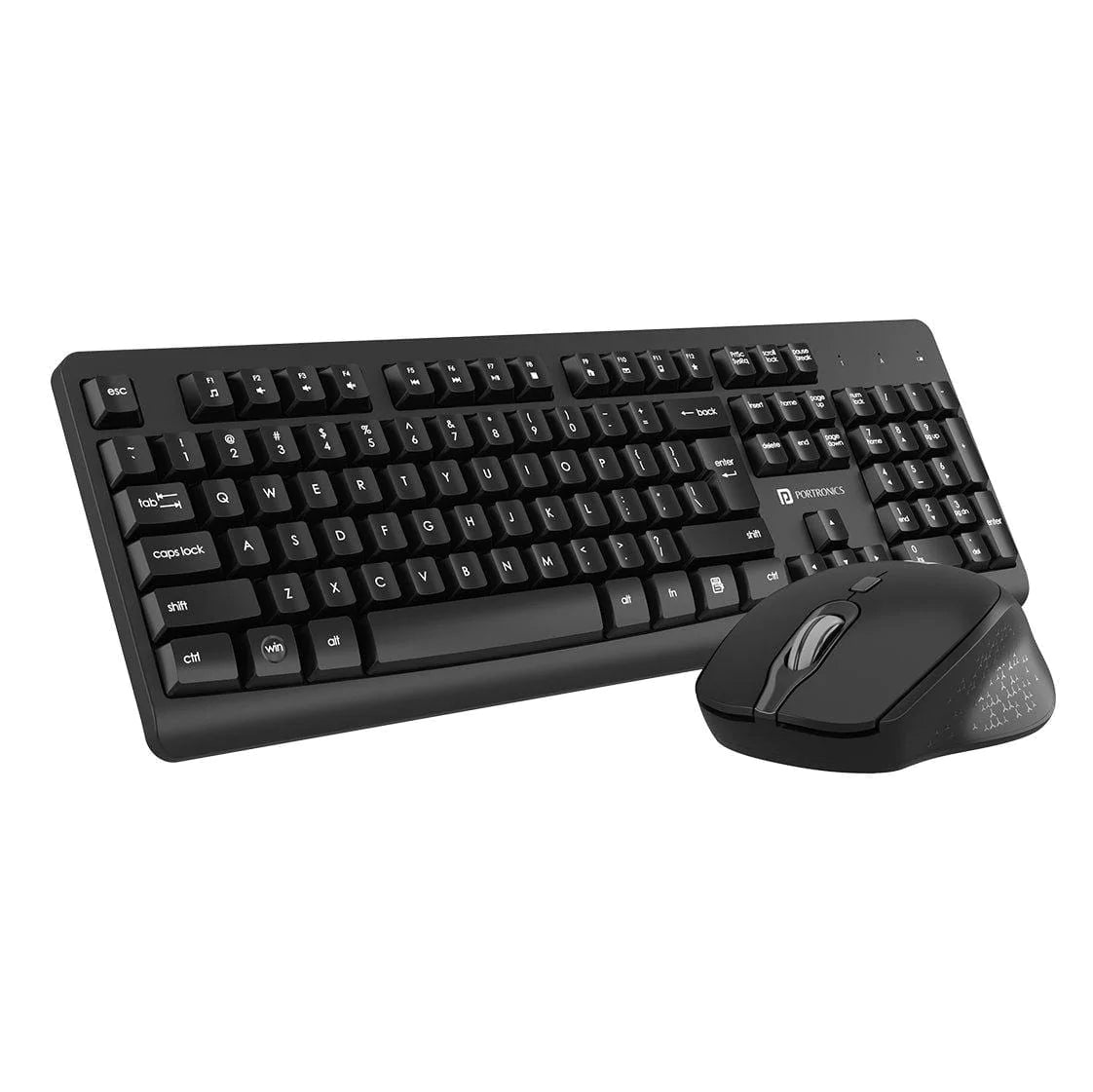 Portronics Key3 Combo Multimedia Wireless Keyboard & Mouse Set/Combo, 2.4 GHz Wireless (Black)