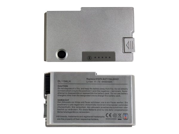 Lappy Power Laptop Battery For Dell D500 Inspiron 500M, 510M, 600M, Latitude D500, D600 Series Laptops , 11.1V 6 Cells 4400mAh Compatible