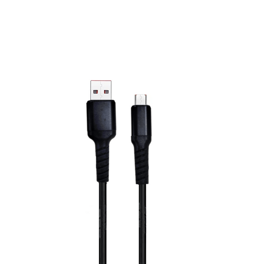 Champion USB to Micro USB Charging & Data Cable 2.4A PVC 1Mtr (Black)