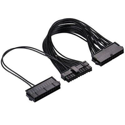Dual PSU Power Supply 24-Pin Extension Cable for ATX Motherboard 24-pin to 24 (20+4) pin
