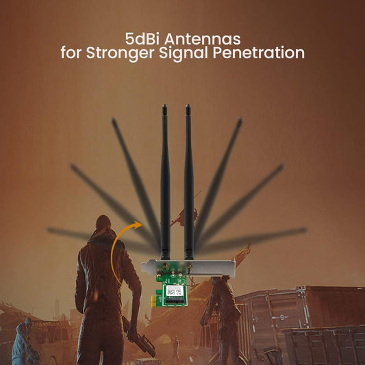 Tenda E12 AC1200 PCI Wireless Dual Band Network Card,2 Detachable 5dBi External Antennas