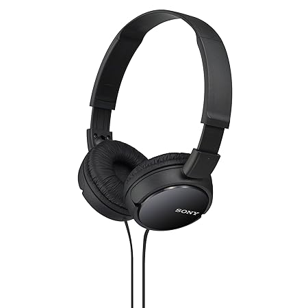 Sony MDR-ZX110 On-Ear Wired Stereo Headphones Without Mic (Black)