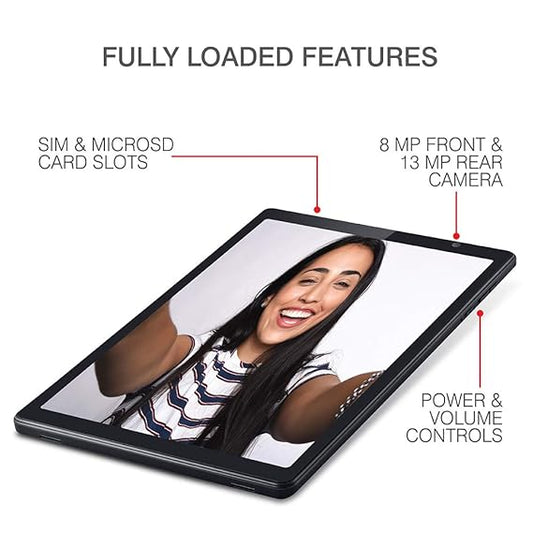 iBall iTAB MovieZ Pro Tablet 25.65 cm ( 10.1 inch), 4GB/64GB, Wi-Fi + 4G LTE + Voice Calling - Open Box (Coal Black)