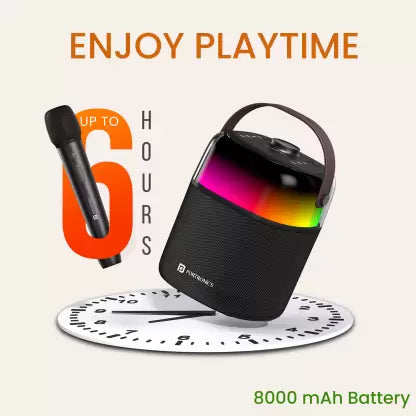 Portronics Dash 4 50W Bluetooth Speaker with Wireless Karaoke Mic, 6Hrs Playtime, HD Sound 50 W Bluetooth Speaker (Black, Stereo Channel)