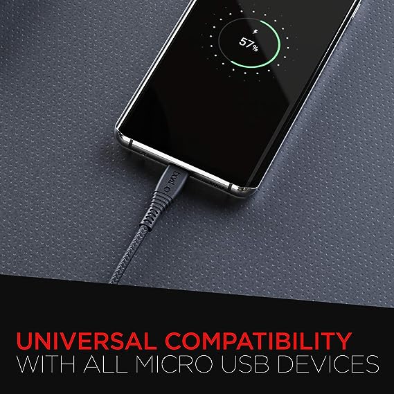 boAt Micro USB 55 Tangle-Free, Micro USB Cable, 3A Fast Charging, 1.5 M (Black)