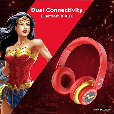 boAt Rockerz 450 Wonder Woman Edition Bluetooth On Ear Headphones with Mic, Upto 15 Hours Playback, 40mm Drivers (Amazonian Red) (Copy)