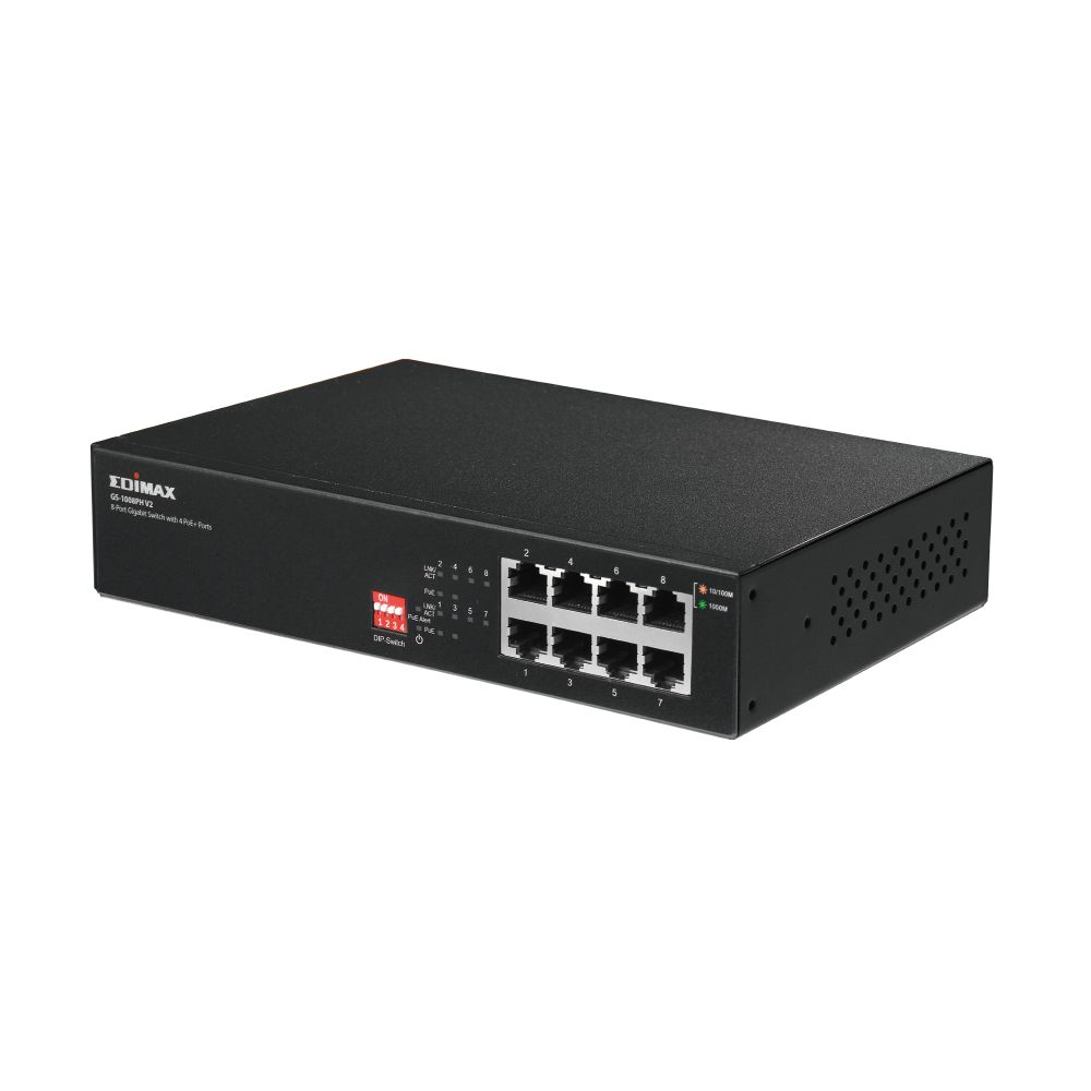 EDIMAX GS-1008PH V2 Long Range 8-Port Gigabit Switch with 4 PoE+ Managed Switch