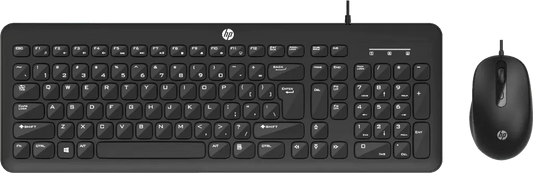 HP Wired Keyboard and Mouse KM160, Numeric Keypad, Full Range of 109 Keys , LED Indicators,1000 Dpi Optical Sensor, Adjutstable Height, Black