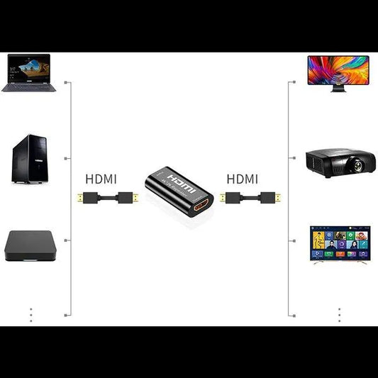 HDMI Repeater Adapter | High Speed Transmission 3D Video Format Support Female to Female Adapter, for Laptop, Desktop, Monitor, Projector