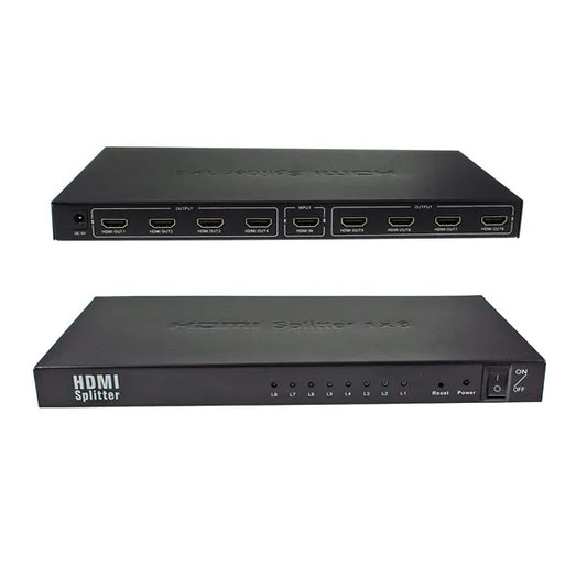 1x8 HDMI Splitter, HDMI Splitter 1 in 8 Out, Supports 3D 4K x 2K @30HZ Full HD 1080P, Support for TVs or Multi Monitor Adapter at Same Time (Black)