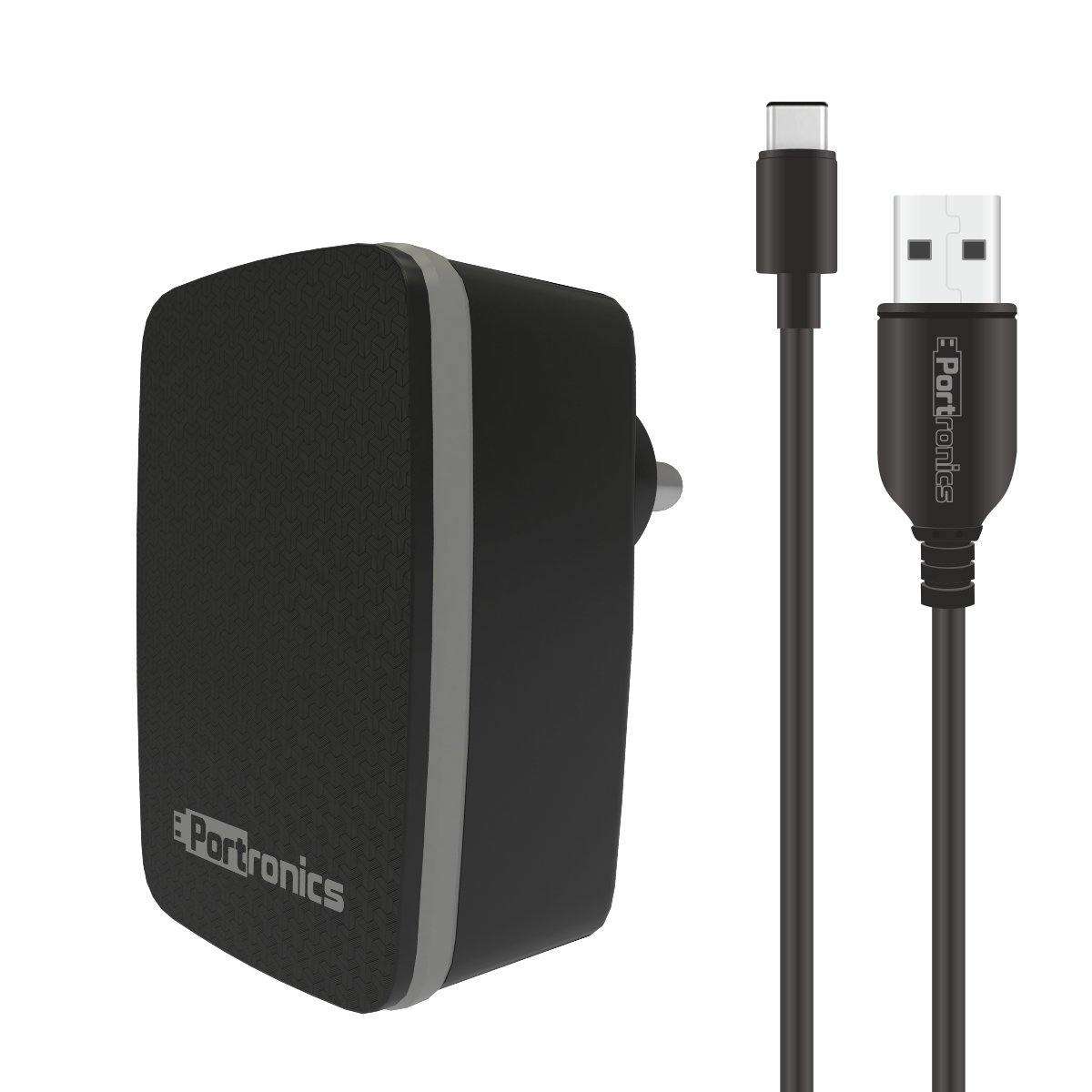 Portronics Adapto 64 POR-1064 3.0A Quick Charger with Single USB Port