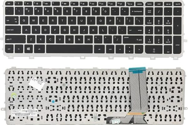 Laptop Keyboard for HP Envy 15-J, 17-J TouchSmart 15-J, 17-J & m7-j Series with Silver Frame