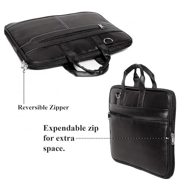 Laptop Carry Handle Bag (Leather ) with Keyboard Protective Film, Mouse-Pad