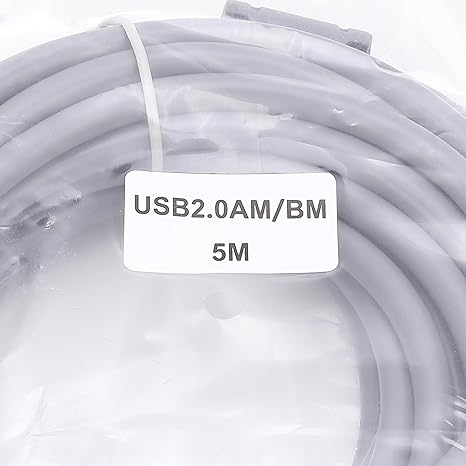 USB 2.0 Printer Cable, A Male to B Male High speed Cord 5 Meter (Grey)
