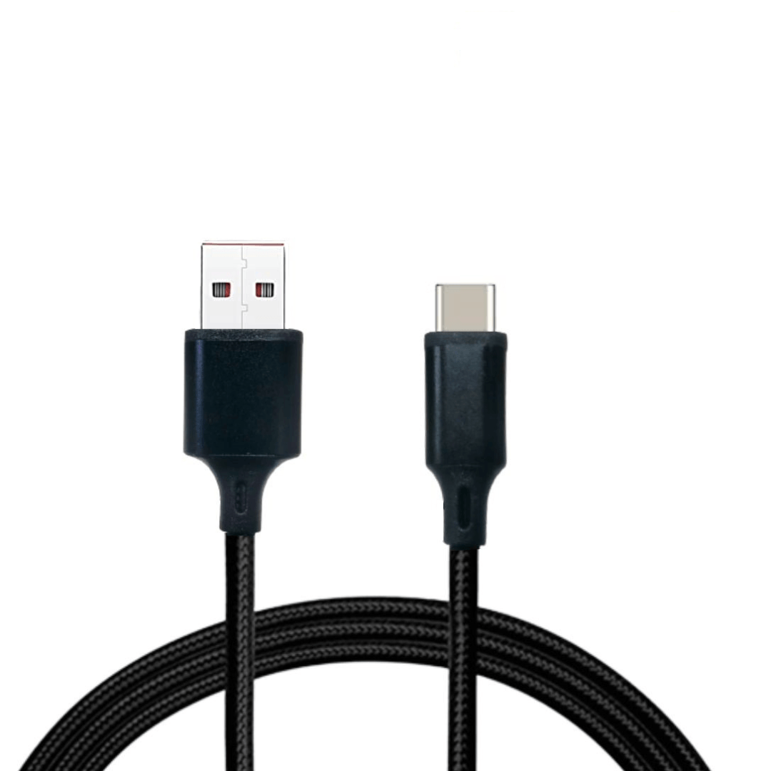 Data Cable Type-C Braided Metal Fast Charging 65W 1Mtr (Black)