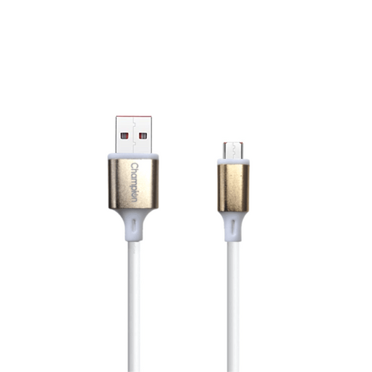 Champion Micro USB 3Amp Data Sync & Charging Cable Metal 1M for all Android & Micro USB Devices (Golden)