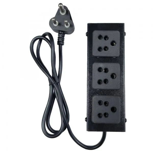 Power Strip PDU Socket 5A Durable & Reliable for DVR/NVR Racks (Black)