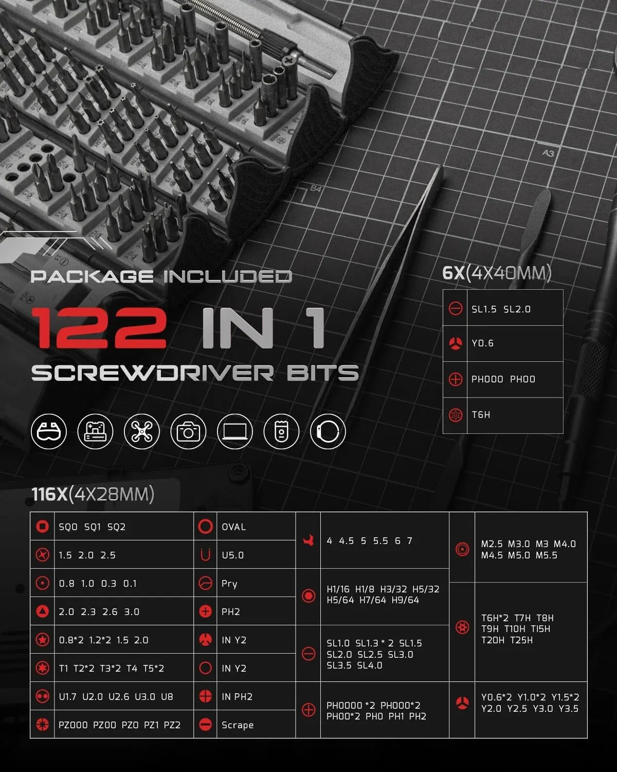 Precision Mechanic Tool Set 128 in 1 Magnetic Screwdriver Kit for PC, Mobile, Laptop, MacBook, PS5, Xbox & Camera Repair