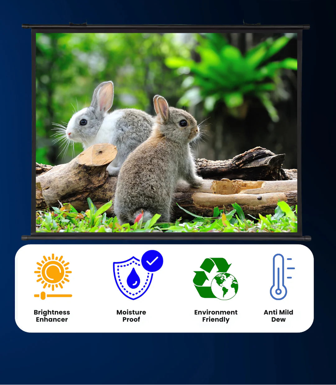 Projector Screen with Manual Wall SRS Autolock Pull-Down 4:3 Ratio, Slow Retractable, Elite Ultra HD 4K Matte White