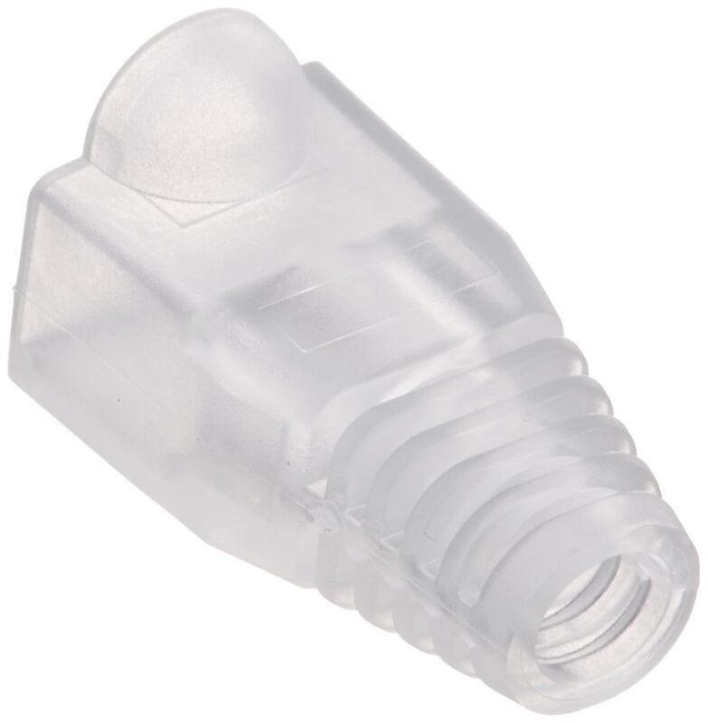 RJ45 Connector Boots Cat5E/Cat6 Plugs Caps for Network Cables (Transparent )- Pack of 100