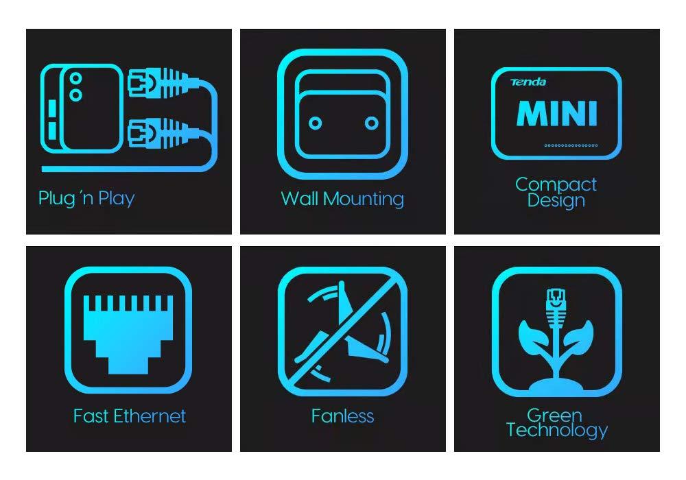 TENDA TE-S105 5-Port Mini 10/100Mbps Fast Ethernet Switch (White)