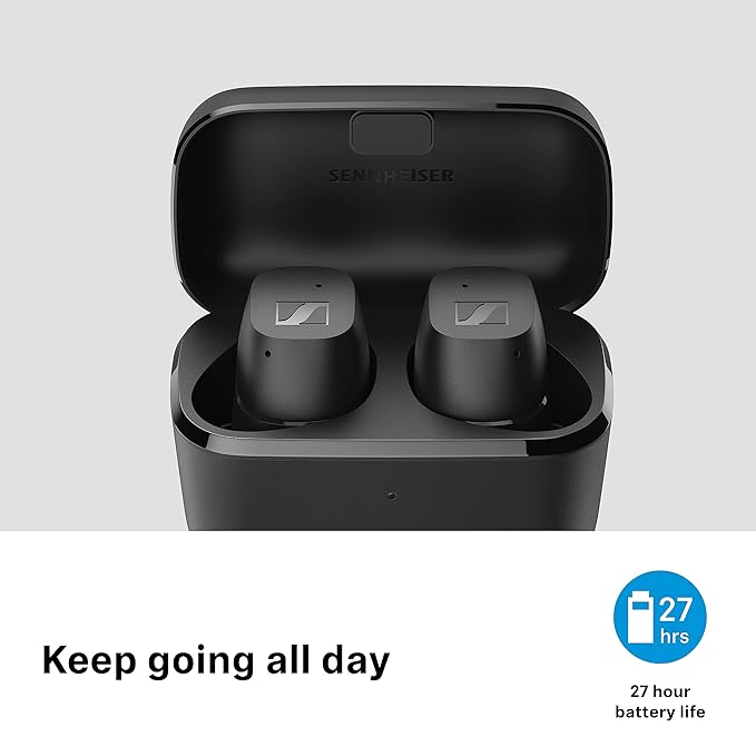 Sennheiser CX True Wireless Earbuds,Bass Boost, Touch Control, 27H Battery, IPX4 (Black)
