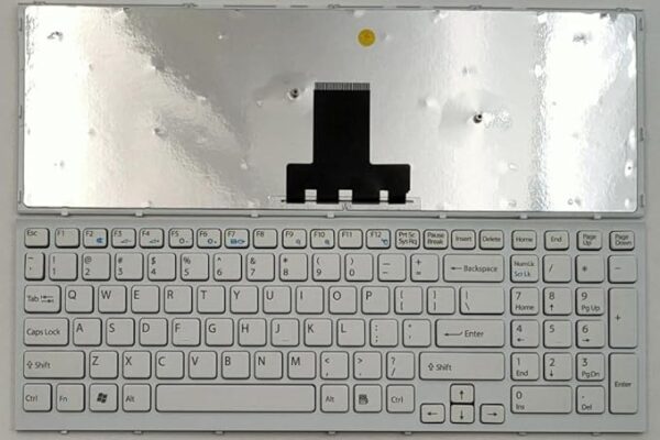 Laptop Keyboard for Sony Vaio VPC-EB, VPC-EB100C, VPC-EB12EG/BI, VPC-EB15FA/W, VPC-EB19 Series with Frame White