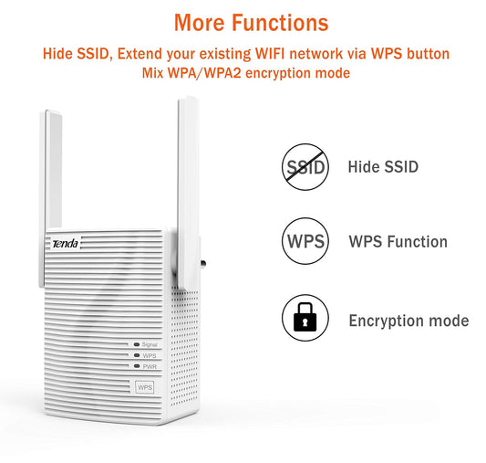 Tenda A18 AC1200 Gigabit WiFi Range Extender LAN Port, Dual Band , ( white)