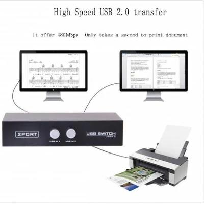 USB Switch 2 Port Sharing Switcher Adapter Hub for 2PC Share 1 USB Device