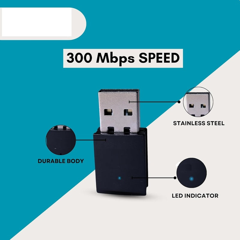 USB WiFi Adapter AC300 with DVR Support, 300Mbps Nano Wireless Dongle for PC and Laptop