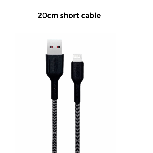 Power Bank Charging Cable ,USB Cable with Lightning Connector Short Cable for iPhone -20cm