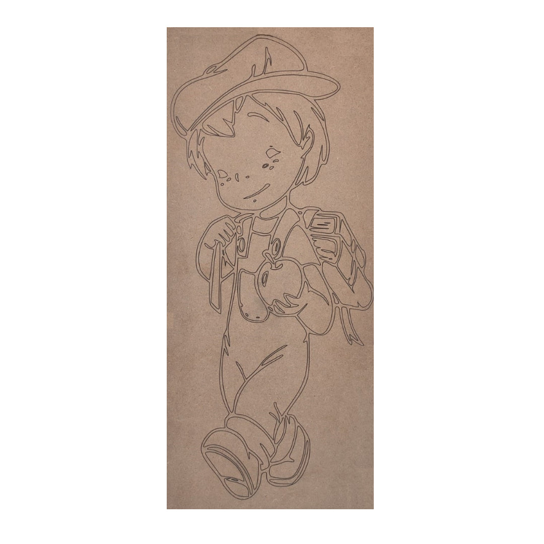 Pre Marked MDF Wooden Wall Hanging For DIY Painting Cutout 4mm Thickness (45.7 X 20.3)cm (18 X 8 Inches) Kid