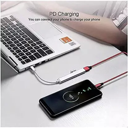 Usb Hub 3.0 Slim 4 Port (Metal Body) | High Speed USB Hub with Aluminium Shell, Compatible for PC, MacBook, Mac Pro, Mac Mini