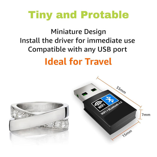 Usb Wifi Dongle 4 AC150 Mbps Adaptor Bluetooth 4.0 Dongle (Wifi+Bluetooth)
