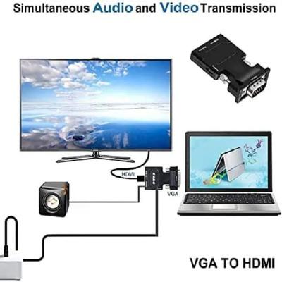 VGA (M) To HDMI (F) Converter With Audio for PC, Monitor HDTV Laptop, Projector