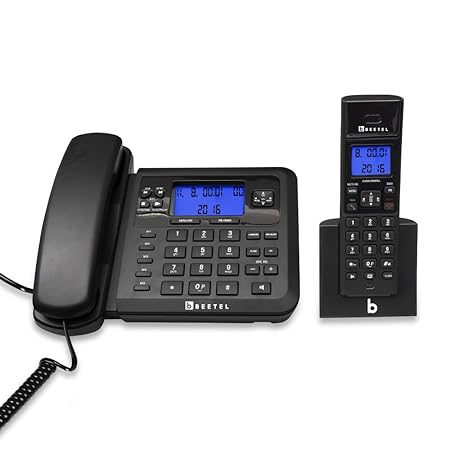 Beetel X78 2.4GHz Cordless Combo, with 2 Way Speaker Phone for Both Base and Handset, 3 Way Call conferencing, 8 hrs Talk Time (Black)