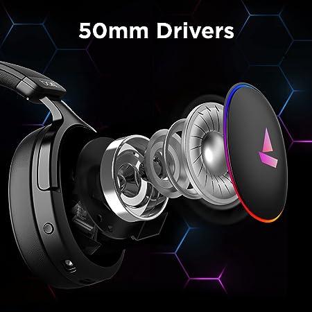 boAt Immortal IM 300 Over-Ear Wired Gaming Headphones with 50mm Drivers, 3D Spatial Sound, RGB LEDs, Dual Mics & Driver (Black)
