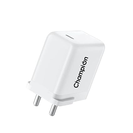 Champion 25W 5V/4A Type-C PD Fast Charger for iPhones & Android Devices (White)