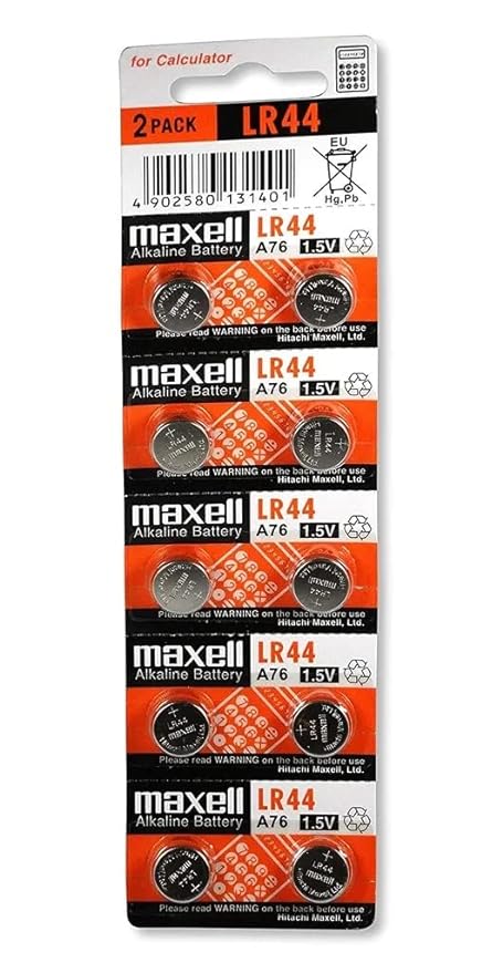 Maxell LR44 Alkaline Button Cell Battery 357 1.5V (Pack of 10)