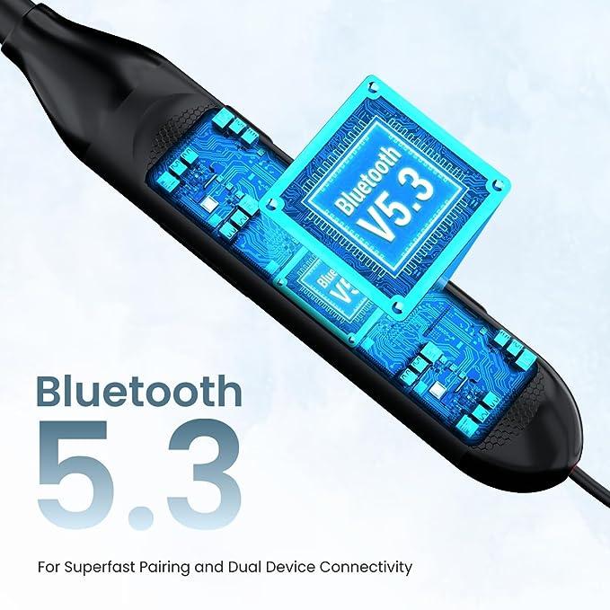 Portronics Harmonics Z7 Bluetooth Wireless in Ear Earphones with Upto 40 Hours Playback, Type C Fast Charging (Black)