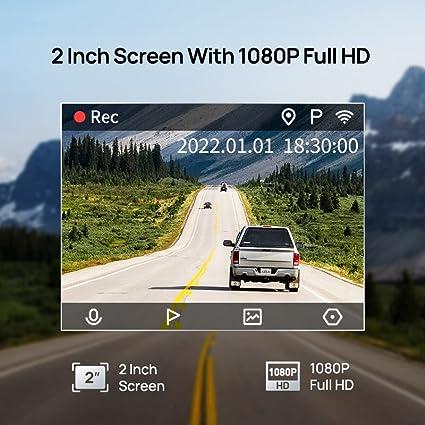 Dash Cam Lite 2, 1080P Full HD, Built-in Wi-Fi, Emergency Recording, APP Control, G-Sensor, WDR, Time Lapse Parking Monitoring (Black)