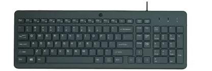 HP 150 Wired Keyboard Instant USB Plug-and-Play Setup, 12 Shortcut Keys, 6° Adjustable Slope Keyboard (Black)