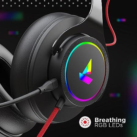 boAt Immortal IM-700 7.1 Channel PC Virtual Surround Sound, ENx Tech, RGB LEDs, Remote Control, Braided Cable USB Wired Over Ear Gaming (Black)
