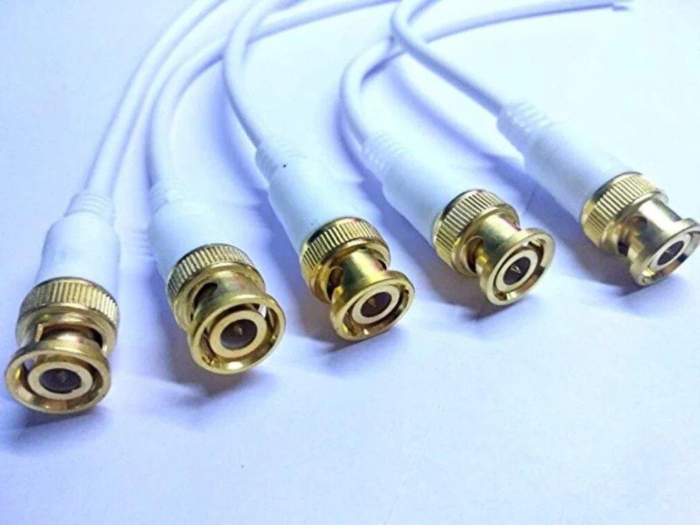 BNC Cable (Coxial) with Copper Wire Molded for CCTV Camera (Blue)
