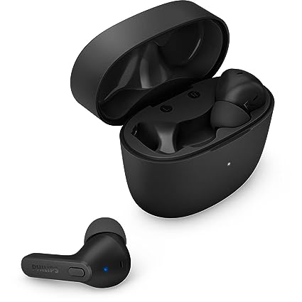 Philips Audio TAT2206BK/00 True Wireless in Ear Earbuds with IPX4 Water Resistance, 18 Hour Playtime (Black)