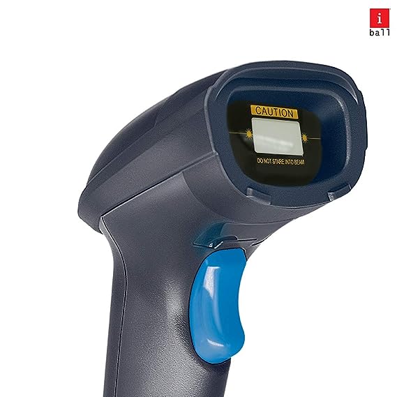 iBall LS-392 Wired USB Optical Laser High Speed 1D Barcode Scanner Reader (Black)