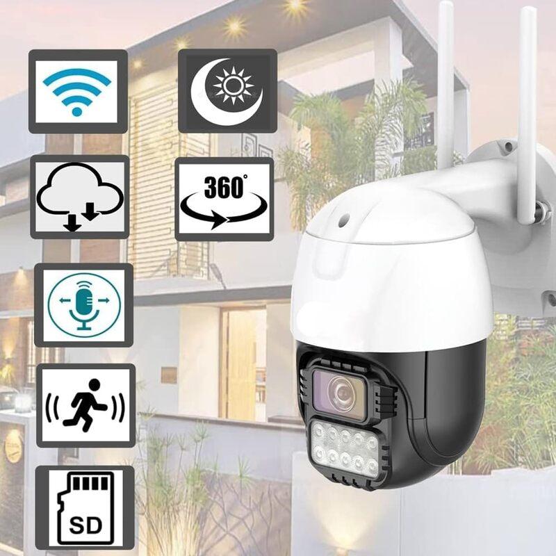 WiFi CCTV Camera | 3MP Outdoor PTZ Security Camera with OKAM App Support, WiFi + LAN Port, ONVIF Compatible, 12V Power Supply, Night Vision & Motion Detection