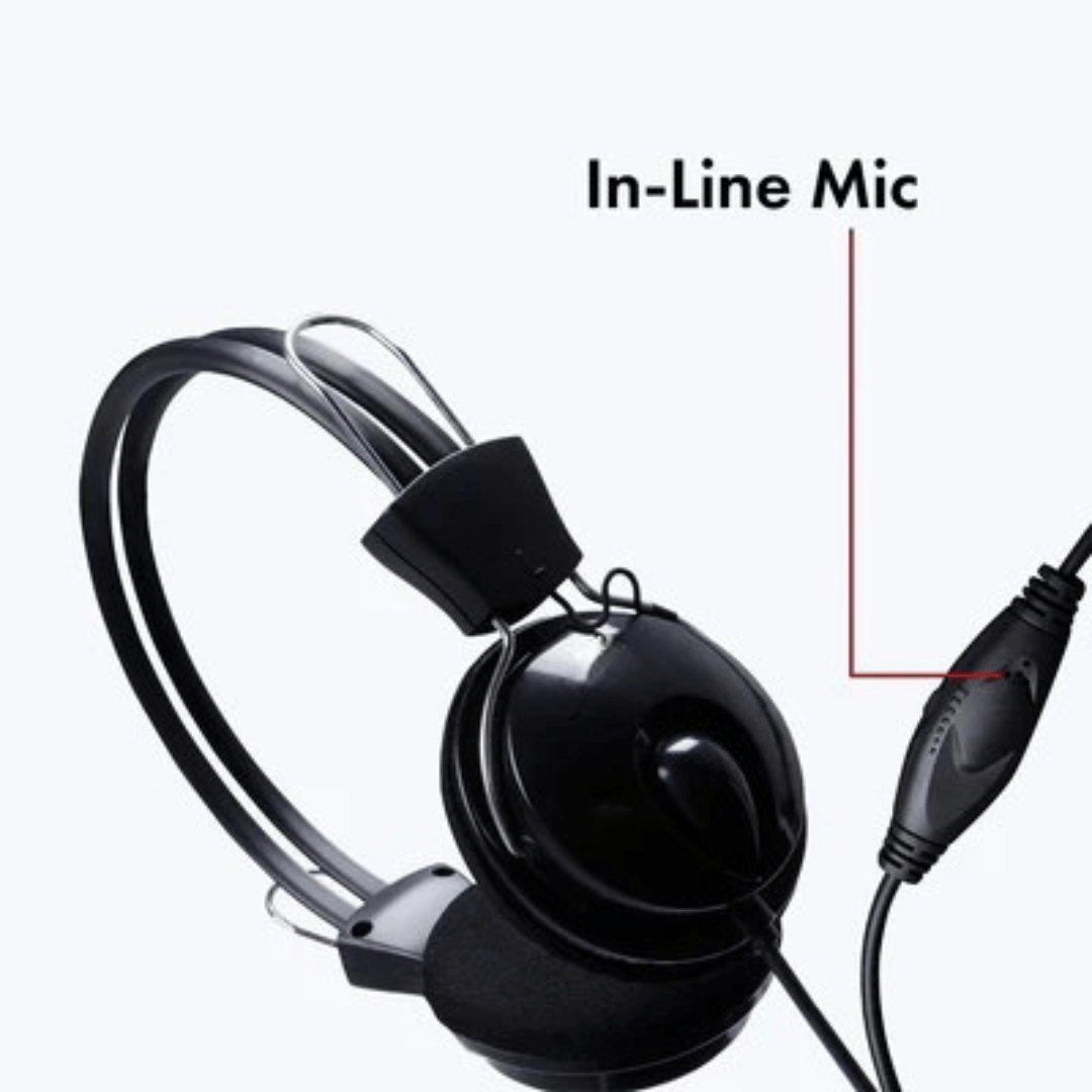 Wired Headphone (AD-304) with Single Jack Pin for Sound and Mic, Stereo Audio Quality, Comfortable Fit for PC, Laptop, Mac, Gaming, and More
