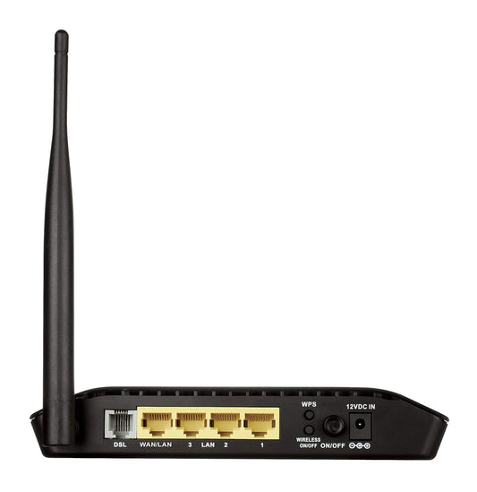 D-Link DSL-2730U Wireless-N 150 ADSL2+ 4-Port Router (Black)